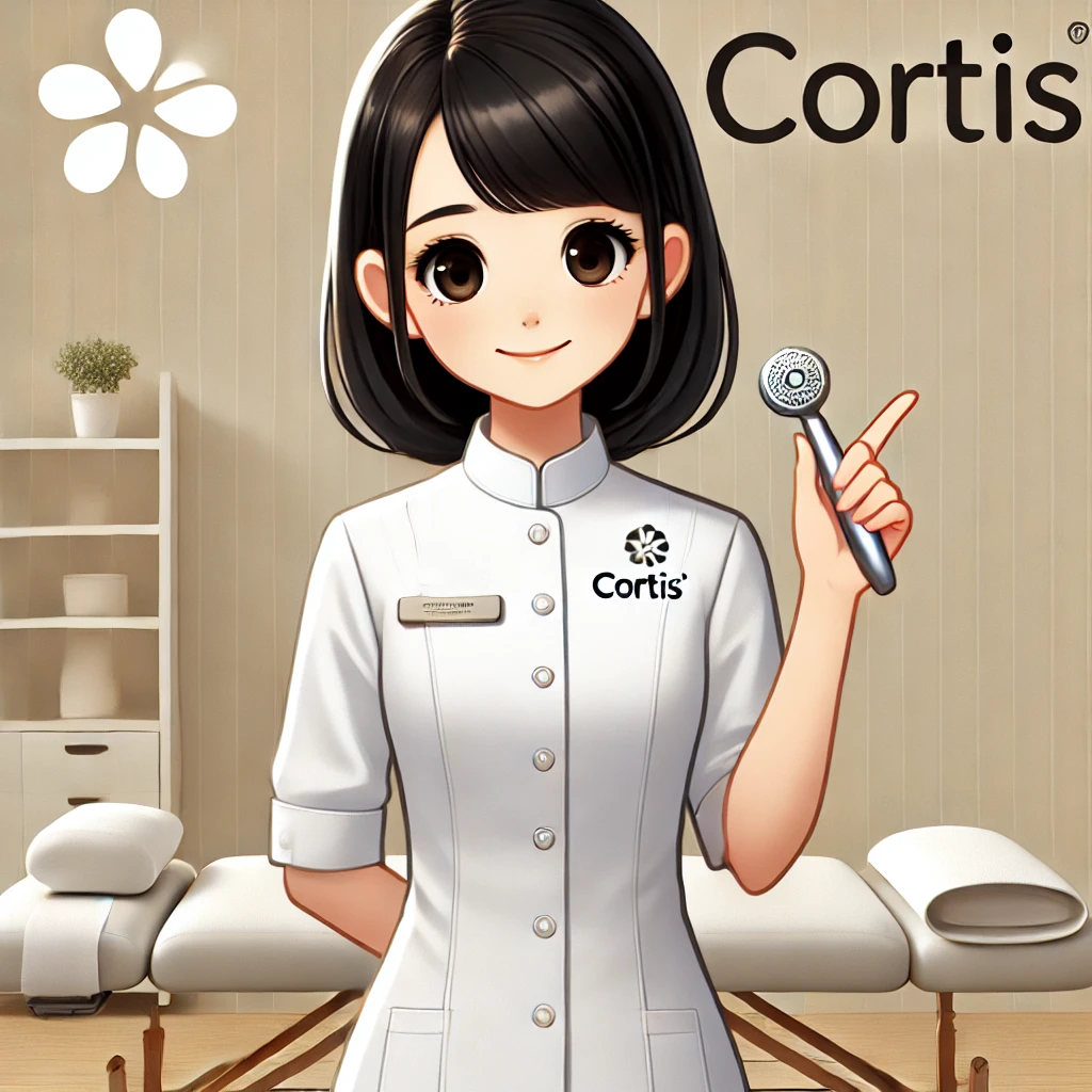 Cortisちゃんが整体師として整体ツールを持っている姿