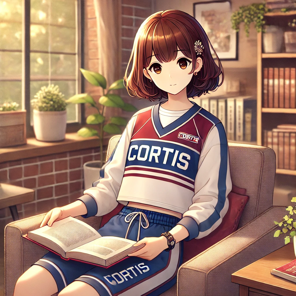 椅子に座ってゆっくりしているcortisちゃん