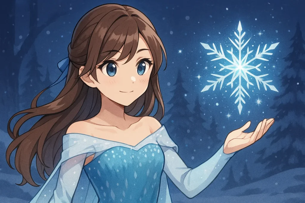 雪の女王の格好をしたcortisちゃん