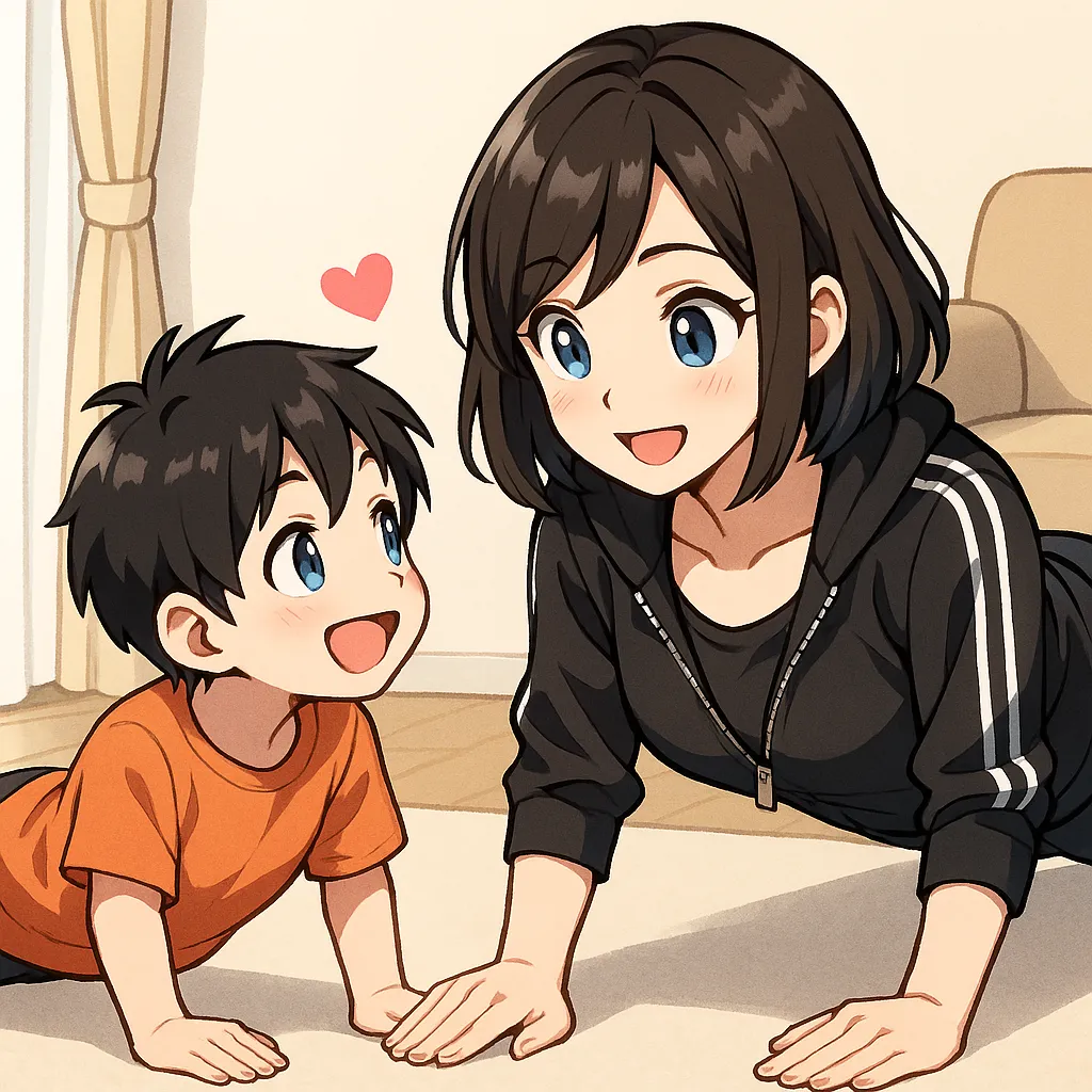 親子でトレーニングのイメージ