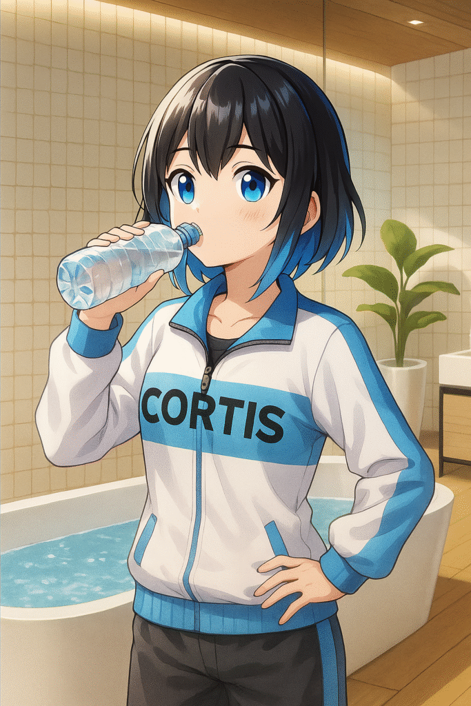 水分補給をするcortisちゃん