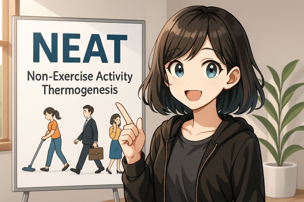 NEAT(非運動性熱産生)の意味と日常動作によるカロリー消費の例