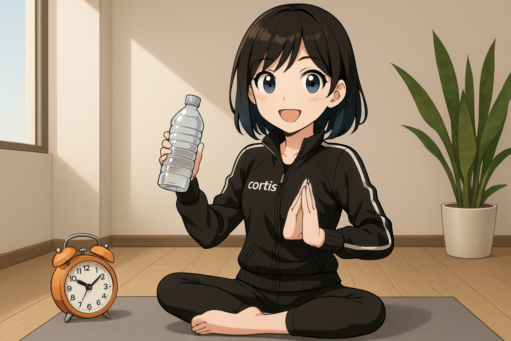 朝の体重が減らないときに試したい3つの生活習慣を実践するcortisちゃん