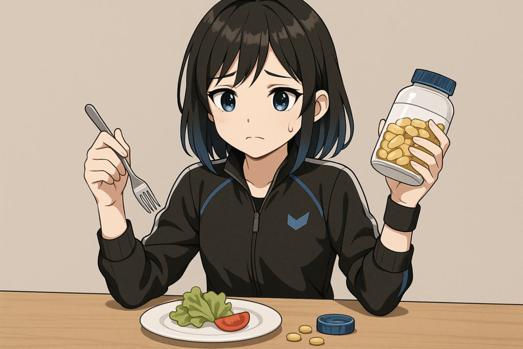 朝の体重が減らないときに、無理に食事を減らして辛い思いをするcortisちゃん