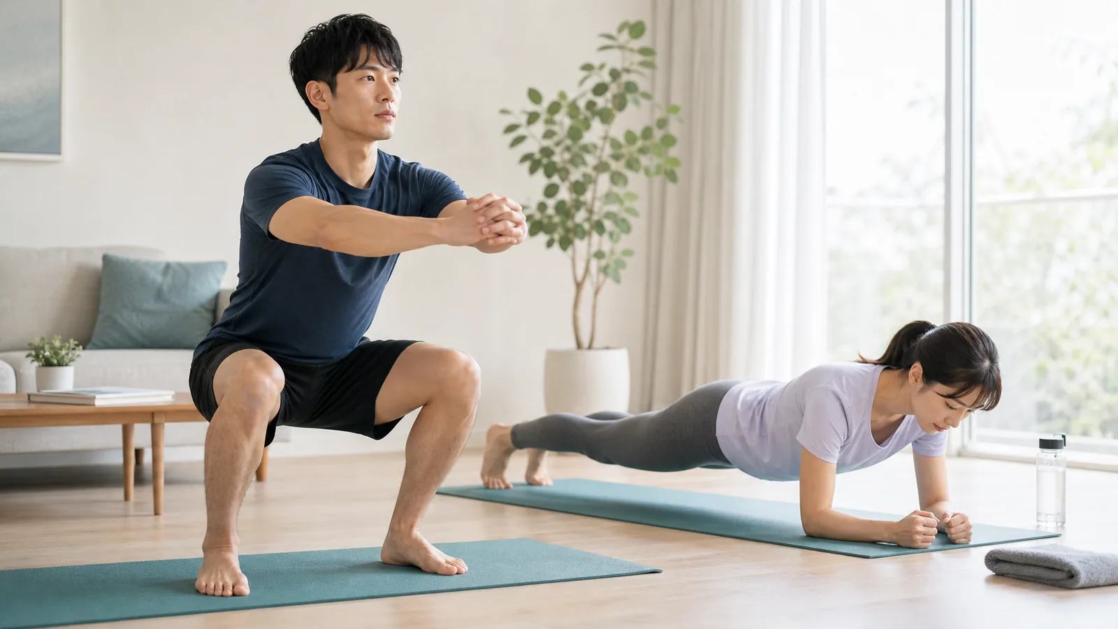自宅で器具なし筋トレを行う初心者向けメニュー