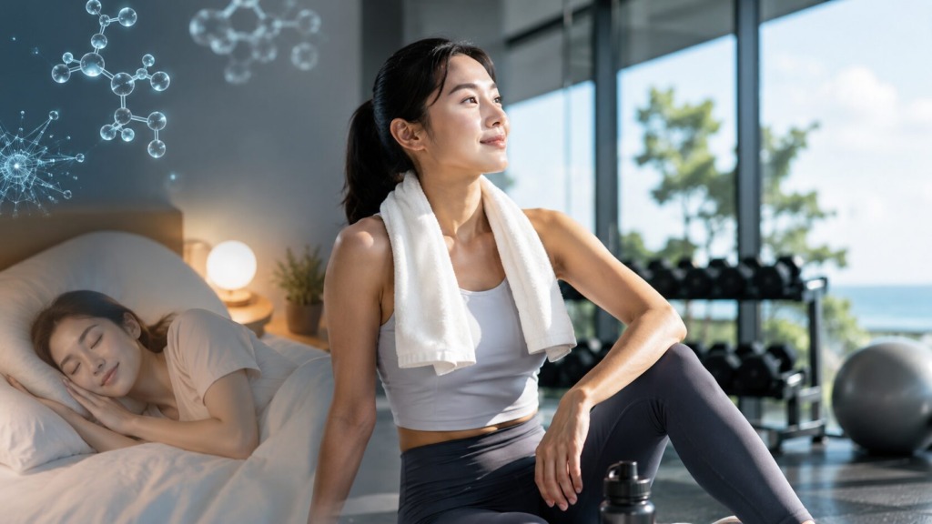 ストレスで眠れない夜の科学的対処法2026｜呼吸法・入浴・カフェイン・運動｜メンタル・ストレスケアのアイキャッチ画像